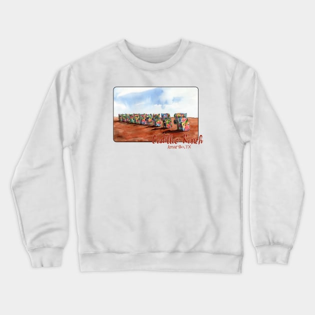 Cadillac Ranch, Amarillo, Texas Crewneck Sweatshirt by MMcBuck